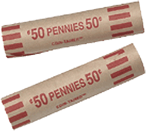 Preformed Tube Coin Wrappers - Cent