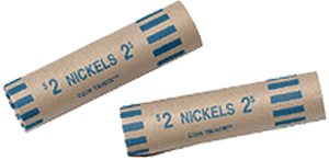 Preformed Tube Coin Wrappers - Nickel