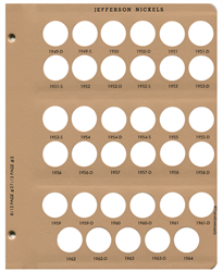 Jefferson Nickels Replacement Page 2 1949D - 1964