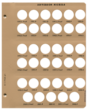 Jefferson Nickels with proof Replacement Page 5 1990-S Pr. to 2002-P