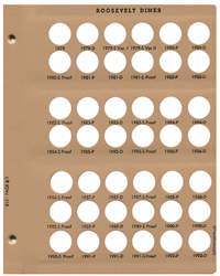 Roosevelt Dimes with proof Replacement Page 3 1979-1992-D