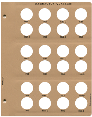 Washington Quarters Replacement Page 4 1959-D-1972-D