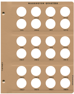 Washington Quarters Replacement Page 5 1973-1985-D