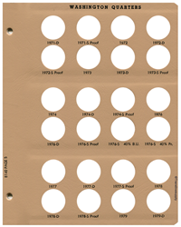 Washington Quarters with proof Replacement Page 5 1971-D-1979-D