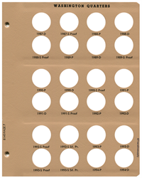 Washington Quarters with proof Replacement Page 7 1987-D-1994-D