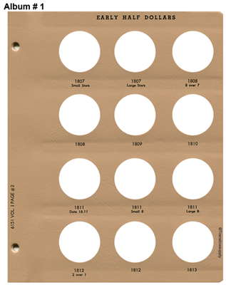 Early Half Dollar Vol 1 Replacement Page 2 1828-1832