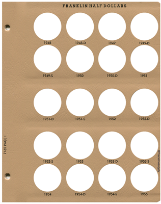 Franklin Half Dollars Replacement Page 1 1948-1955