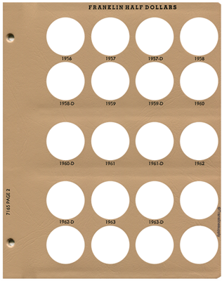 Franklin Half Dollars Replacement Page 2 1956-1963 D