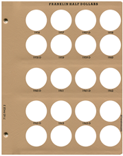 Franklin Half Dollars Replacement Page 2 1956-1963 D