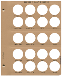 Kennedy Half Dollars with proof Replacement Page 6 1997-S Pr.-2002-D