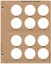 Eisenhower Dollars Replacement Page 1 1971-1974 S