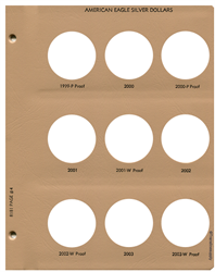 American Eagle Silver Dollars w/Proof Vol 1 Replacement Page 4 1999-P Pr.-2003-W Pr.