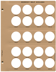 Kennedy Half Dollars Replacement Page 3 1988-P-1997-D