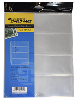 Guardhouse Shield 4 Pocket Archival (10 pack) Polypropylene Pages