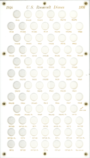 U.S. Roosevelt Dimes 1946-1976S (Includes Clad & Proofs - Reverse)