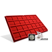 Horizontal 2x2 Display Tray (28 Slots) Red